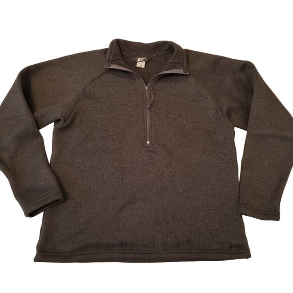 MEC Polartec Fleece Grey Women Half Zip Sweater Knit Pullover with Collar Medium - Picture 1 of 9